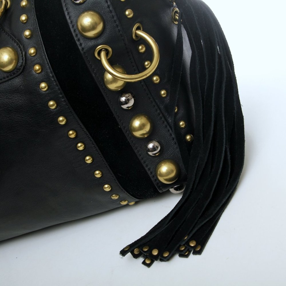 GUCCI Leather Babouska Studded Boston Bag - Picture 9 of 16